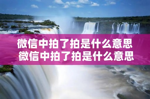 微信中拍了拍是什么意思 微信中拍了拍是什么意思vivo
