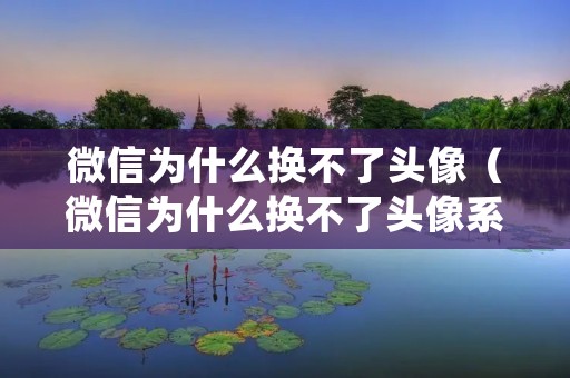 微信为什么换不了头像（微信为什么换不了头像系统维护2021）