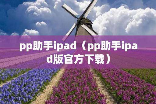 pp助手ipad（pp助手ipad版官方下载）