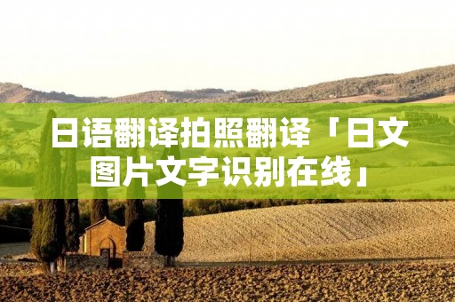 日语翻译拍照翻译「日文图片文字识别在线」
