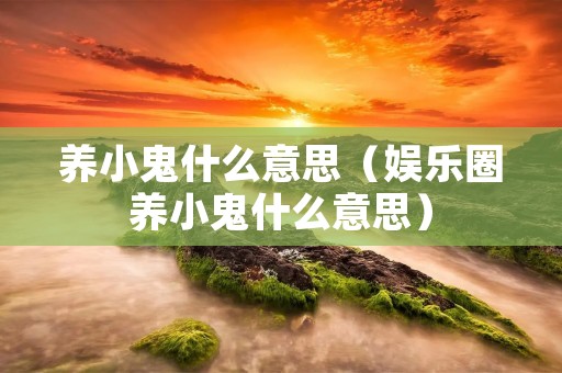 养小鬼什么意思（娱乐圈养小鬼什么意思）