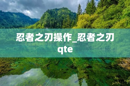 忍者之刃操作_忍者之刃qte 忍者之刃操作_忍者之刃qte