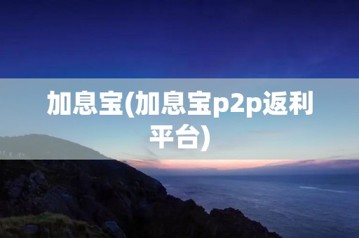 加息宝(加息宝p2p返利平台)