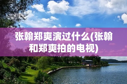张翰郑爽演过什么(张翰和郑爽拍的电视)