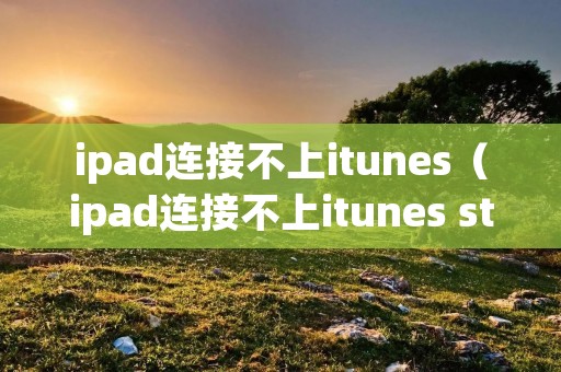 ipad连接不上itunes（ipad连接不上itunes store）
