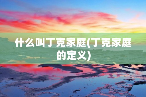 什么叫丁克家庭(丁克家庭的定义)