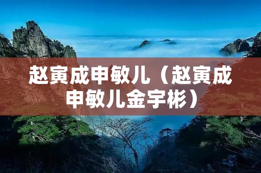 赵寅成申敏儿(赵寅成申敏儿金宇彬) 赵寅成申敏儿(赵寅成申敏儿金宇彬)