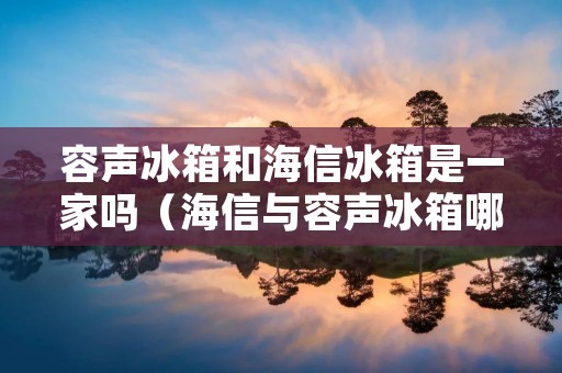 容声冰箱和海信冰箱是一家吗（海信与容声冰箱哪个好）