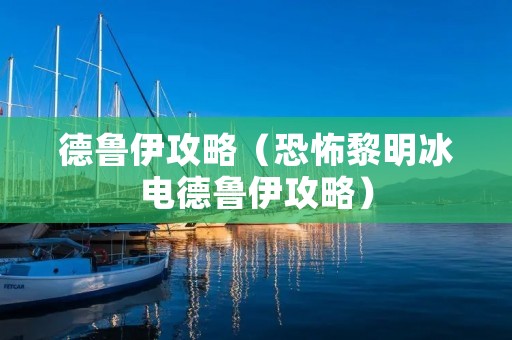 德鲁伊攻略(恐怖黎明冰电德鲁伊攻略) 德鲁伊攻略(恐怖黎明冰电德鲁伊攻略)