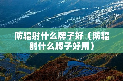 防辐射什么牌子好（防辐射什么牌子好用）
