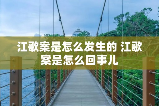 江歌案是怎么发生的 江歌案是怎么回事儿