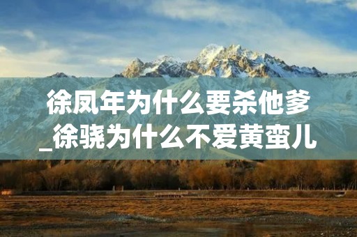 徐凤年为什么要杀他爹_徐骁为什么不爱黄蛮儿 徐凤年为什么要杀他爹_徐骁为什么不爱黄蛮儿