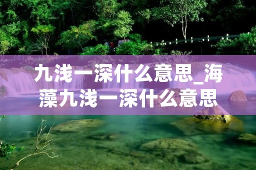 九浅一深什么意思_海藻九浅一深什么意思