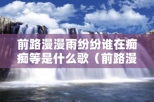 前路漫漫雨纷纷谁在痴痴等是什么歌（前路漫漫雨纷纷谁在痴痴等是什么歌,什么意思）