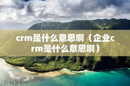 crm是什么意思啊(企业crm是什么意思啊) crm是什么意思啊(企业crm是什么意思啊)