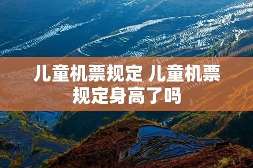 儿童机票规定 儿童机票规定身高了吗