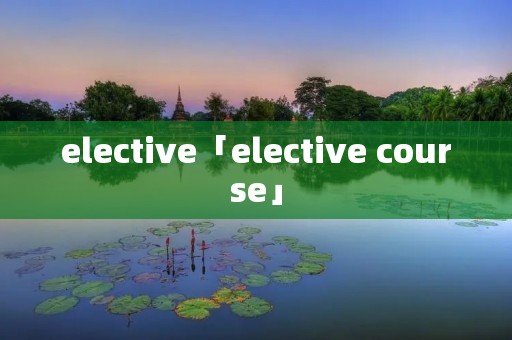 elective「elective course」