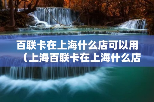 百联卡在上海什么店可以用(上海百联卡在上海什么店可以用) 百联卡在上海什么店可以用(上海百联卡在上海什么店可以用)