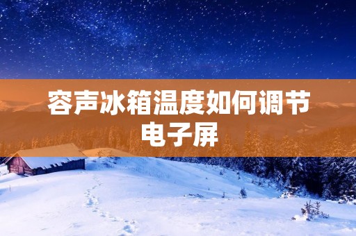 容声冰箱温度如何调节电子屏