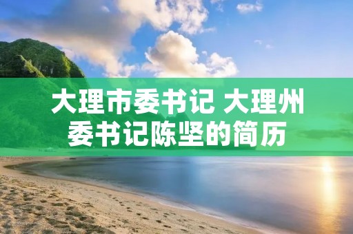 大理市委书记 大理州委书记陈坚的简历