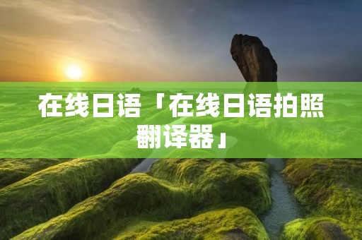 在线日语「在线日语拍照翻译器」
