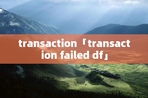 transaction「transaction failed df」 transaction「transaction failed df」