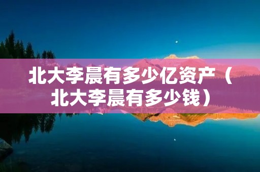北大李晨有多少亿资产（北大李晨有多少钱）