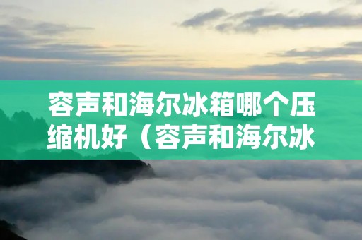 容声和海尔冰箱哪个压缩机好（容声和海尔冰箱哪个压缩机好 知乎）
