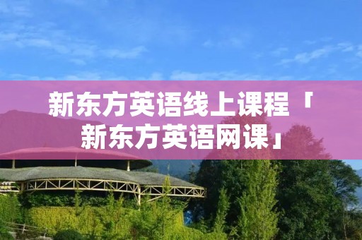 新东方英语线上课程「新东方英语网课」
