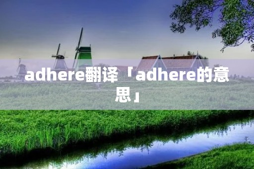 adhere翻译「adhere的意思」