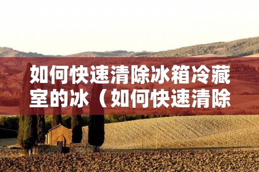 如何快速清除冰箱冷藏室的冰（如何快速清除冰箱冷藏室的冰霜）
