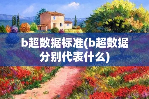 b超数据标准(b超数据分别代表什么) b超数据标准(b超数据分别代表什么)