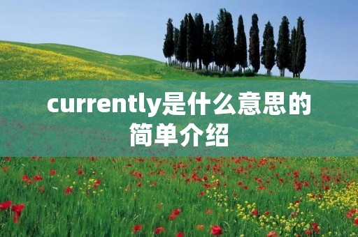 currently是什么意思的简单介绍