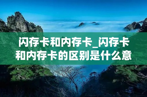 闪存卡和内存卡_闪存卡和内存卡的区别是什么意思