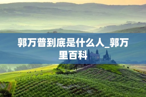 郭万普到底是什么人_郭万里百科