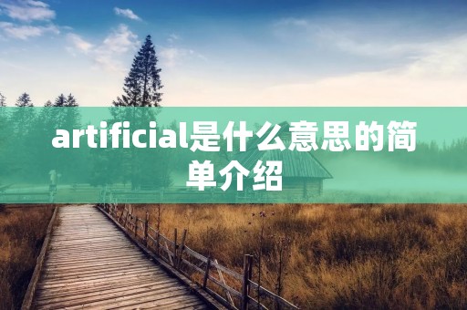 artificial是什么意思的简单介绍