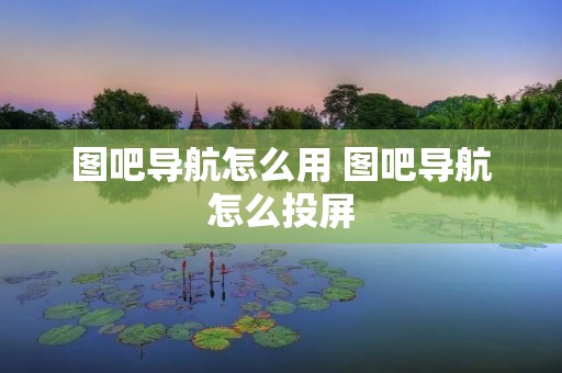 图吧导航怎么用 图吧导航怎么投屏