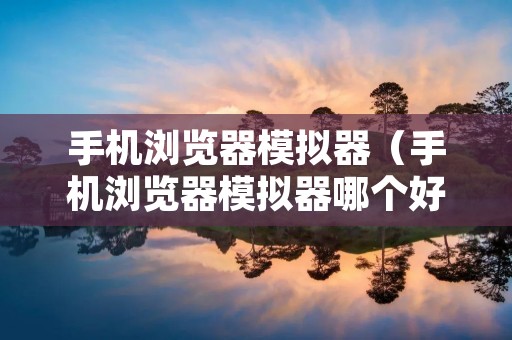 手机浏览器模拟器（手机浏览器模拟器哪个好用）