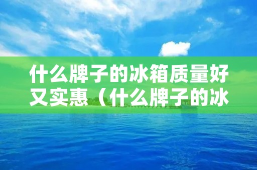 什么牌子的冰箱质量好又实惠(什么牌子的冰箱质量好又实惠耐用)