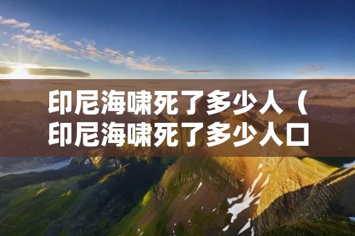 印尼海啸死了多少人（印尼海啸死了多少人口）