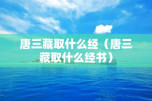 唐三藏取什么经（唐三藏取什么经书）