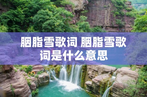 胭脂雪歌词 胭脂雪歌词是什么意思