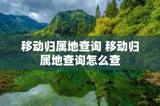 移动归属地查询 移动归属地查询怎么查 移动归属地查询 移动归属地查询怎么查