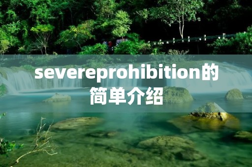 severeprohibition的简单介绍