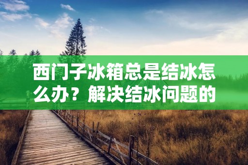 西门子冰箱总是结冰怎么办?解决结冰问题的有效方法! 西门子冰箱总是结冰怎么办?解决结冰问题的有效方法!