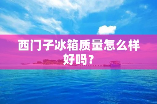 西门子冰箱质量怎么样好吗？