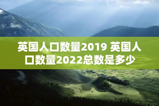 英国人口数量2019 英国人口数量2022总数是多少