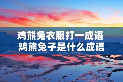 鸡熊兔衣服打一成语 鸡熊兔子是什么成语