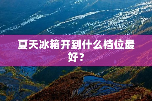 夏天冰箱开到什么档位最好? 夏天冰箱开到什么档位最好?