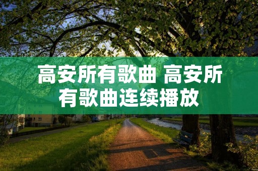 高安所有歌曲 高安所有歌曲连续播放